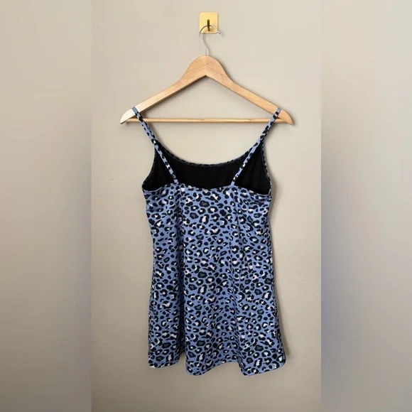 Medium FP Movement Onzie Blue Leopard Print Tank Dress Skort - Picture 5 of 5
